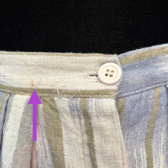 Vintage Ikat Midi Button Down Skirt, 100% Cotton, Textured, Pockets, Size Small - Picture 11 of 12